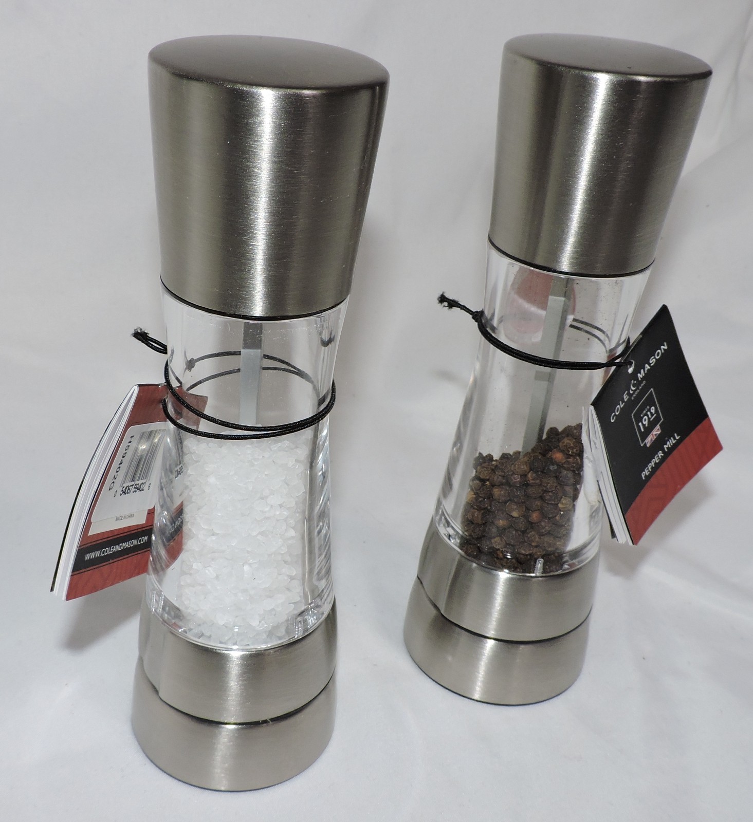 COLE & MASON Derwent Salt and Pepper Grinder Set Brushed Stainless Steel #11584