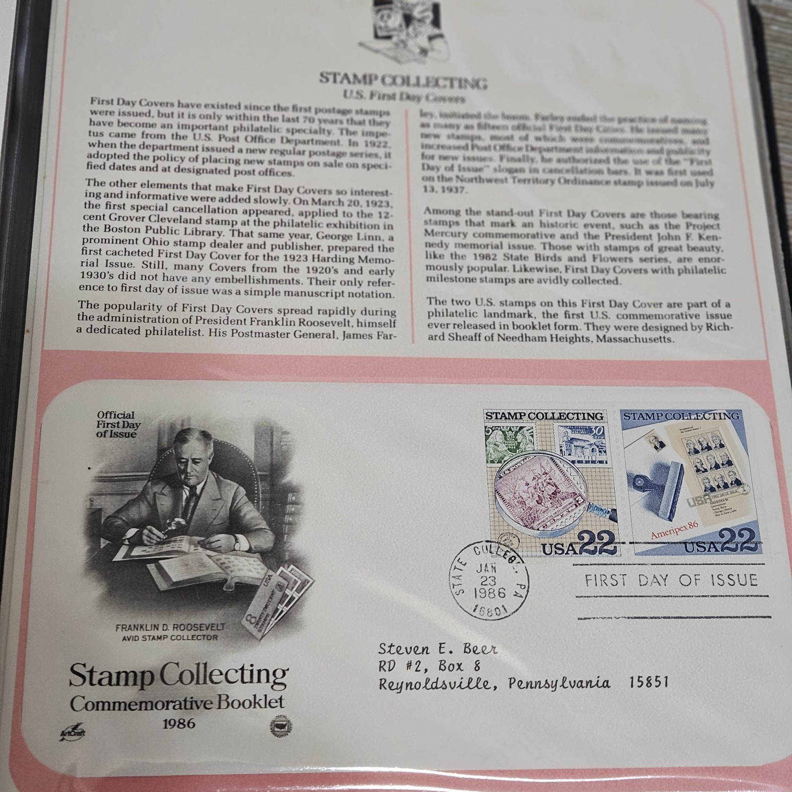 27 Postal Commemorative Society US First Day & Special Covers 1986