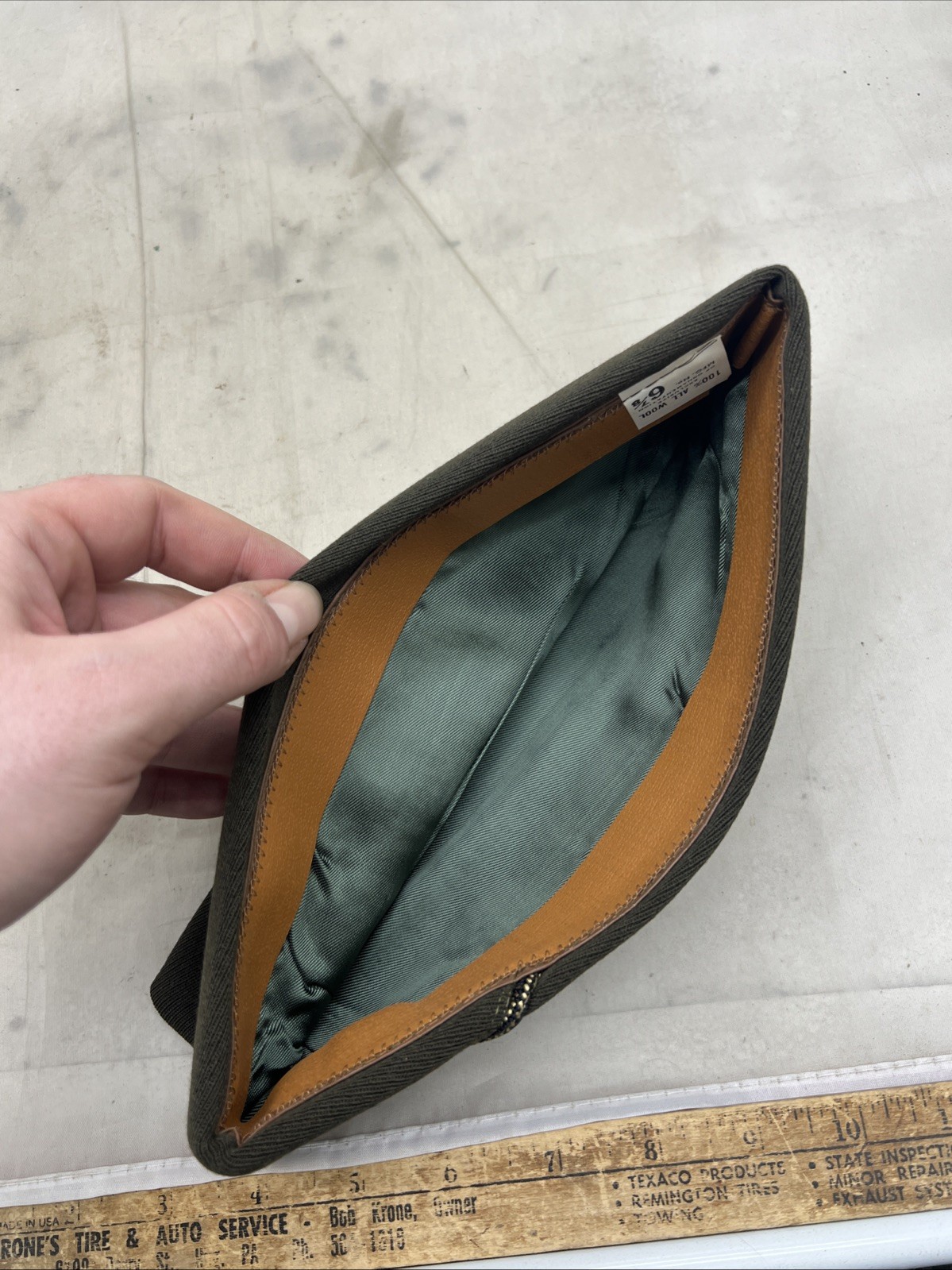 WW2 US Army Officer Overseas Cap OD Size 6 7/8 (FF392