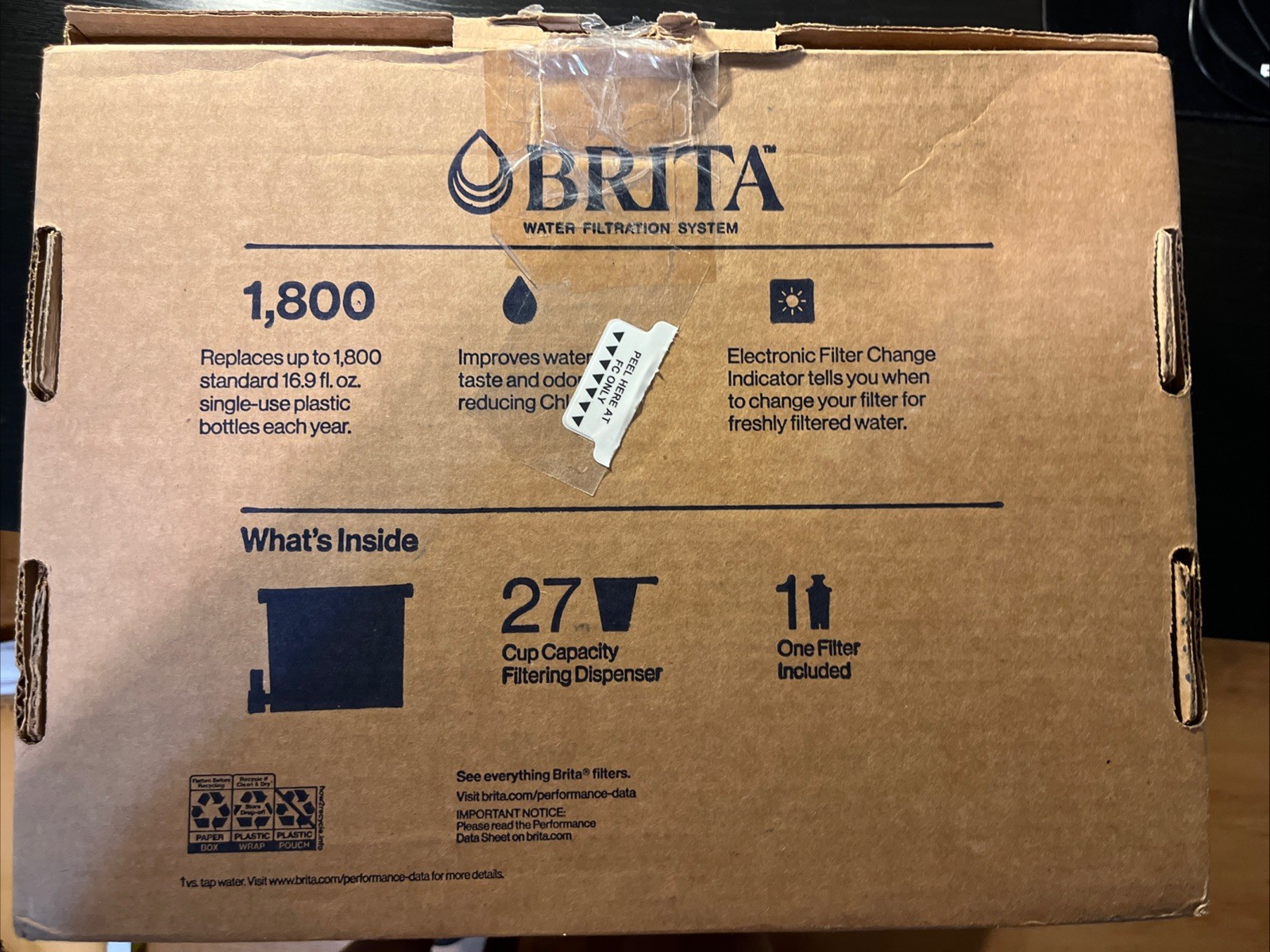 Brita Extra Large 27-Cup UltraMax Filtered Water Dispenser Sealed With Filter