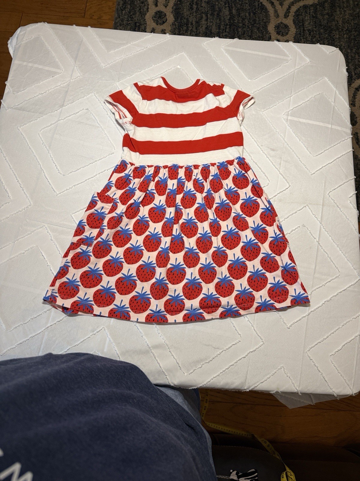 HANNA ANDERSSON T-Shirt Dress Sweet Strawberry Print Pockets 110 Girls 5