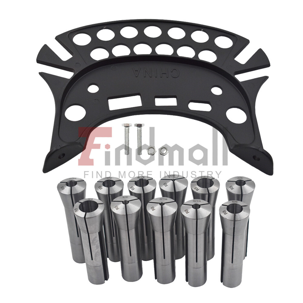 11Pcs R8 Spring Collet Set 1/8"3/16"1/4"5/16"3/8"7/16"1/2"9/16" 5/8"11/16"3/4"