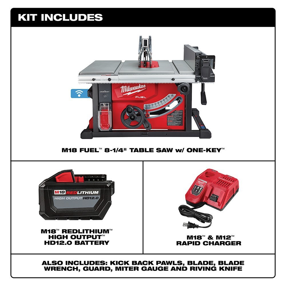 Milwaukee 2736-21HD M18 FUEL 8-1/4" Table Saw with One-Key Kit