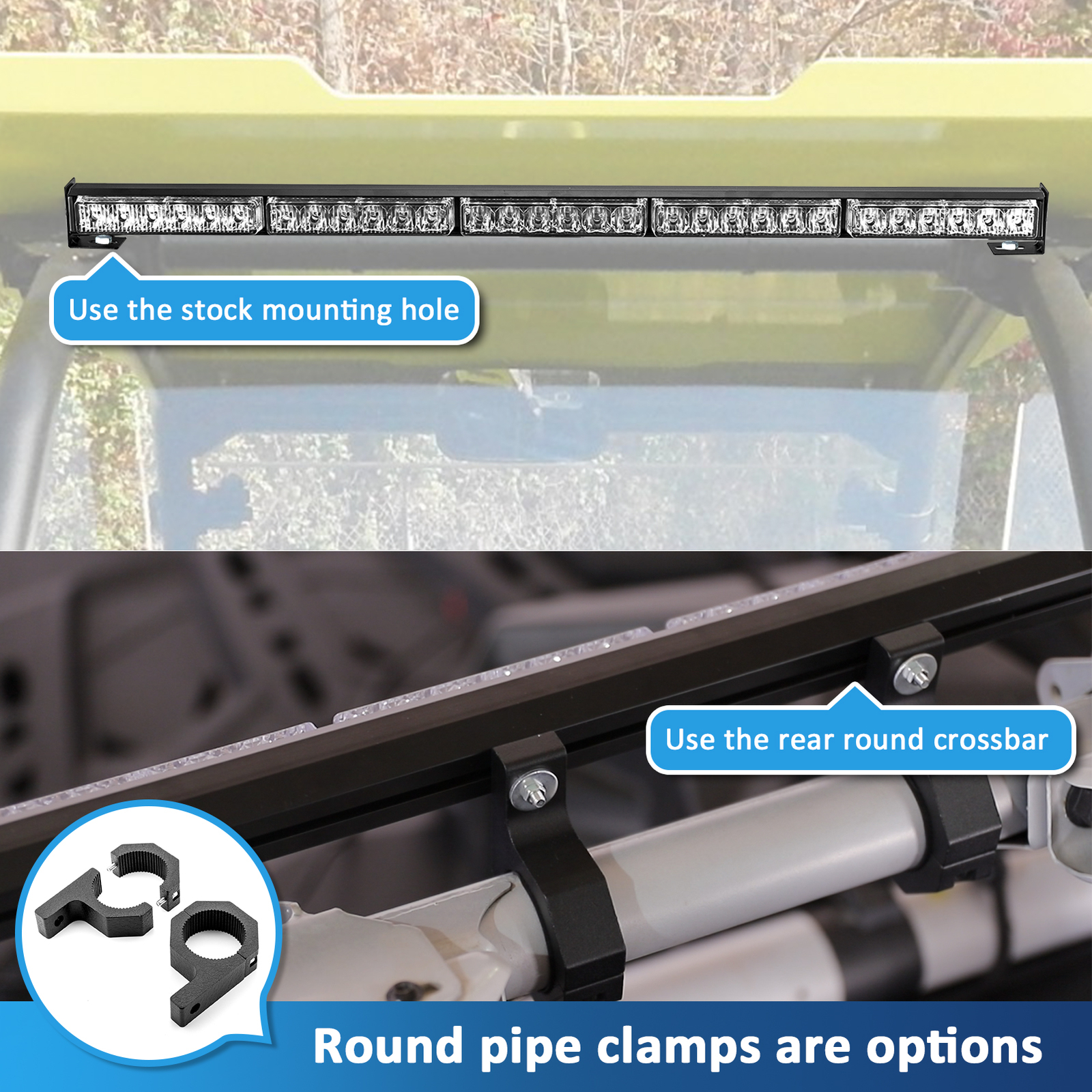 30" LED Light Bar Chase For Polaris RZR Can-AM UTV Off Road Reverse Strobe RYWYR