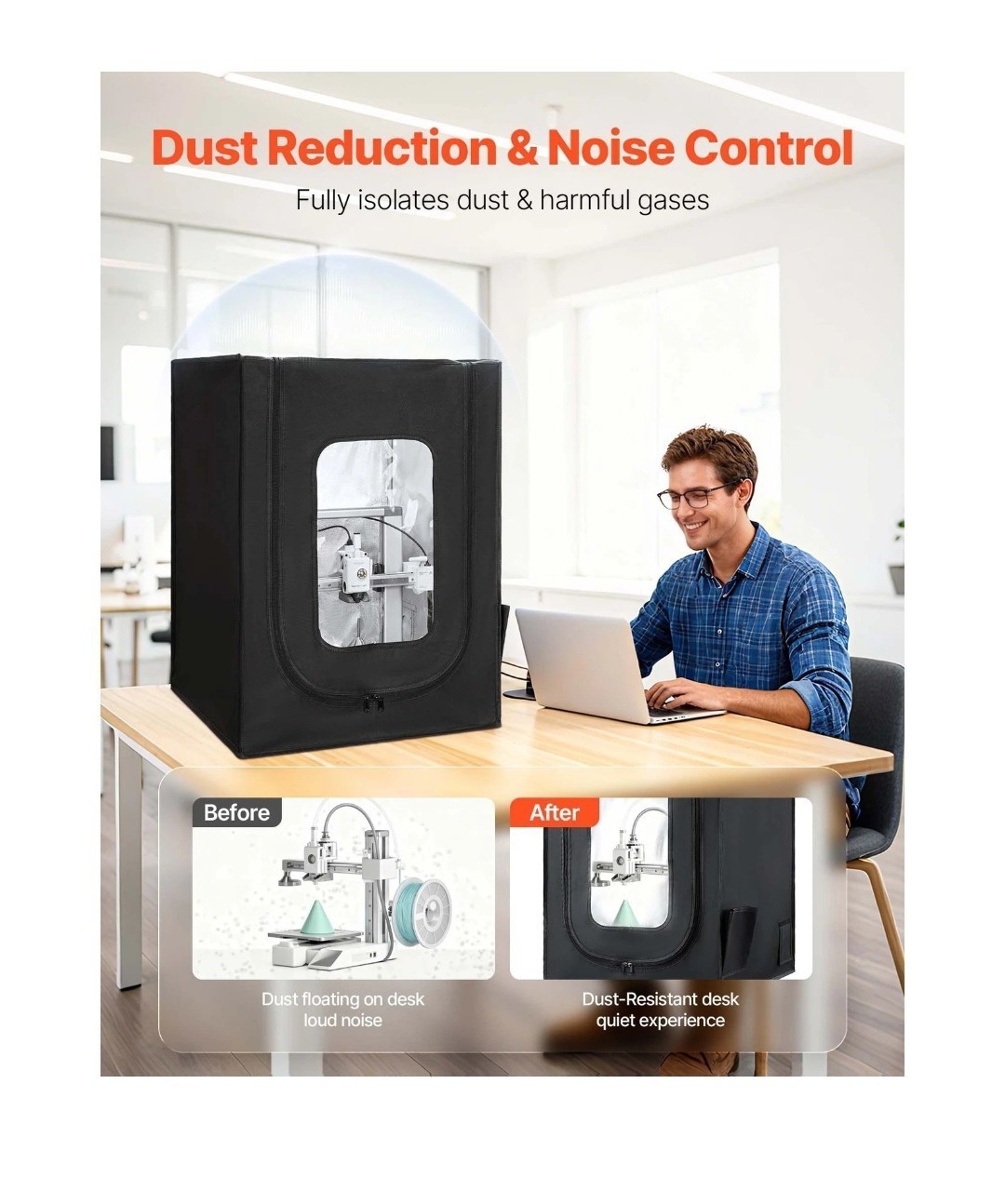 Uimoso 3D Printer Enclosure LED for Compatible Creality/ELEGOO/Anycubic Models