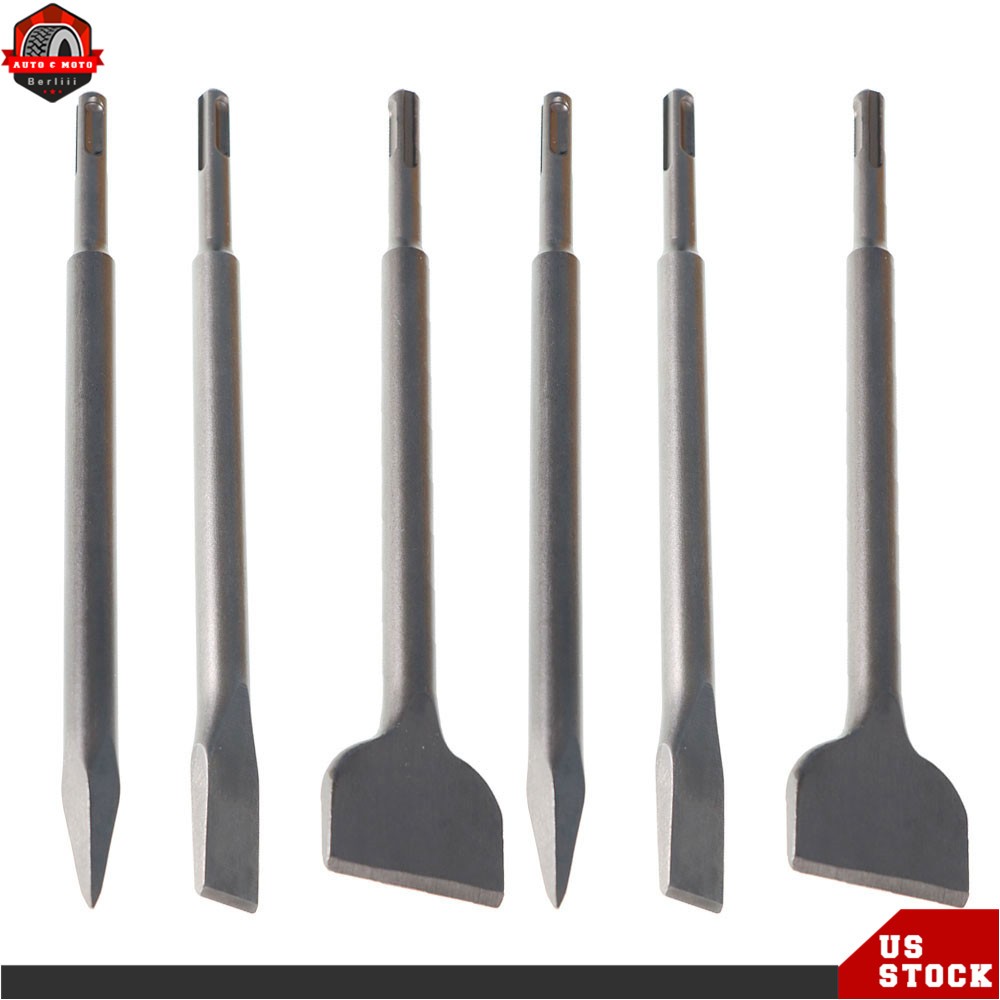 SDS plus Chisel Set Concrete Drill Bit Set Rotary Hammer Bits 6 Pcs New