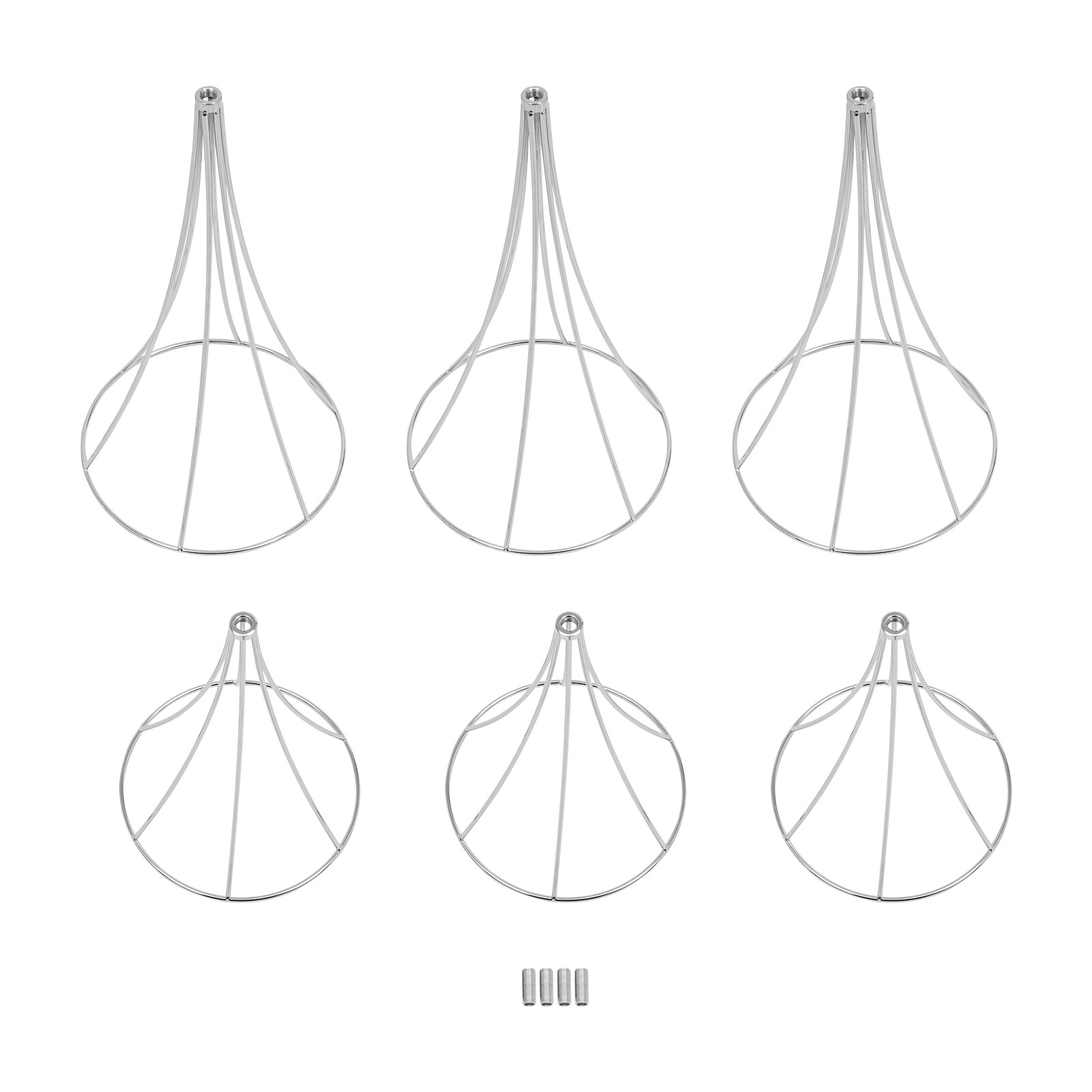 3pcs Modern Flower Stands Hourglass Shape Flower Stand Iron For Party Silver New