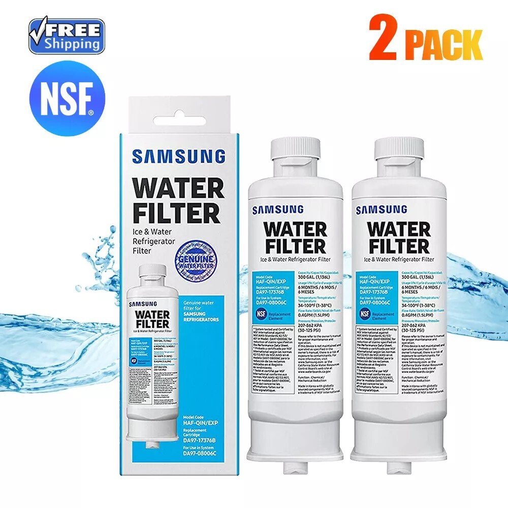 2 PACK Genuine New Samsung DA97-17376B HAF-QIN/EXP REFRIGERATOR Water Filter
