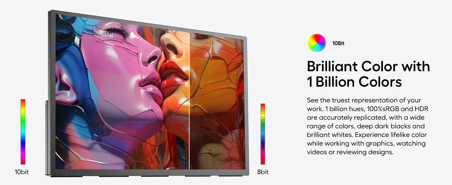 UPERFECT 18" 4K Portable Monitor 3840*2160 Ultra-Slim Screen w/Adjustable Stand