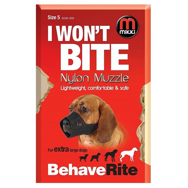 Mikki Muzzle for Dogs XS-XL Size 0-10 Soft Nylon Bite Protection Dog Training