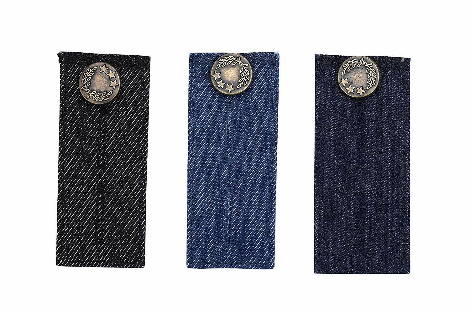 3 Pack Denim Button Extenders for Jeans Pants Waistband Extender Men Women