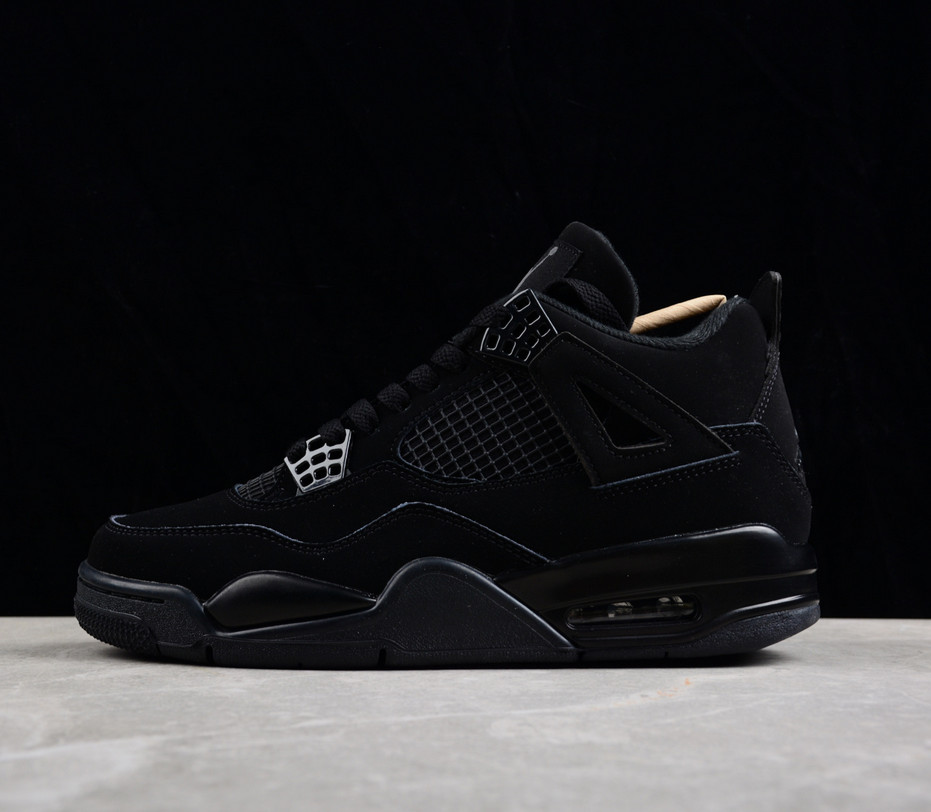 Jordan 4 “Black Cat”Retro Men's Black Basketball Shoes Mid-Top