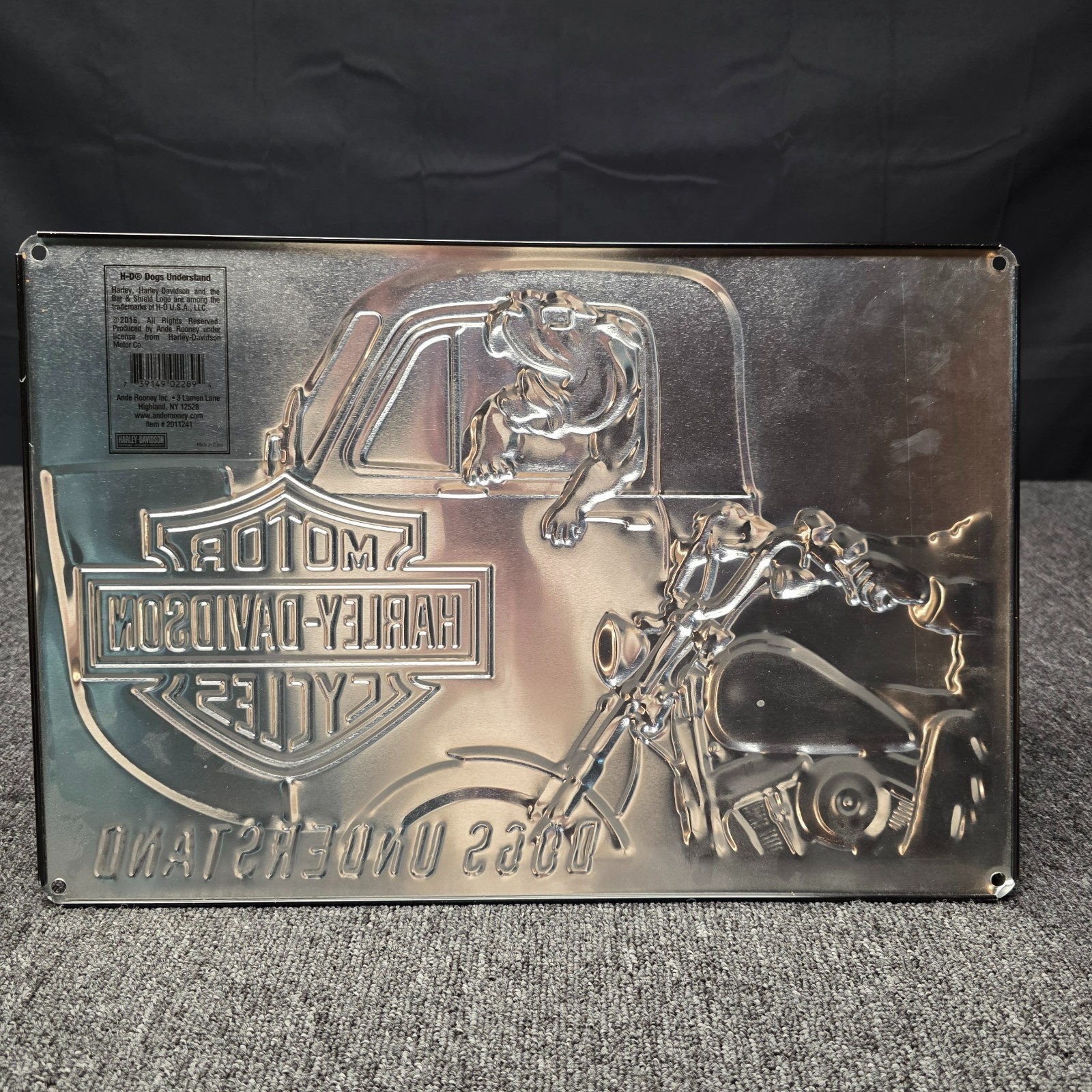 Harley-Davidson Dogs Understand Tin Sign Collectible Metal Wall Art 17x11.5