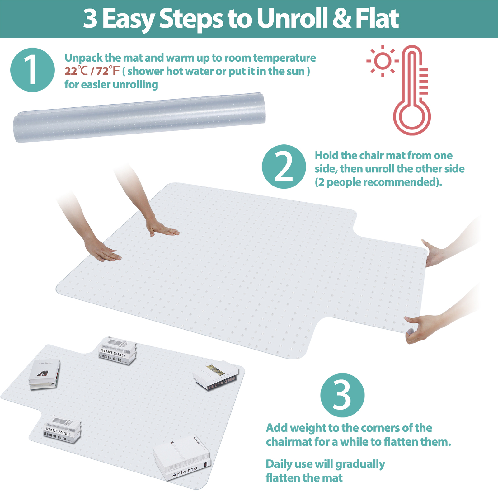 Chair Mat Computer Desk Office Chair Mat for Hard/Carpet Floor 36 x 48"/46 x 60"