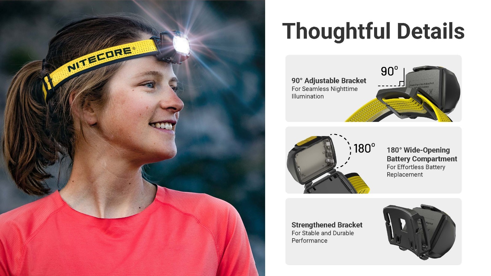 Nitecore UT27 MCT Pro 800 lumen 3 Color Temperatures Running Headlamp