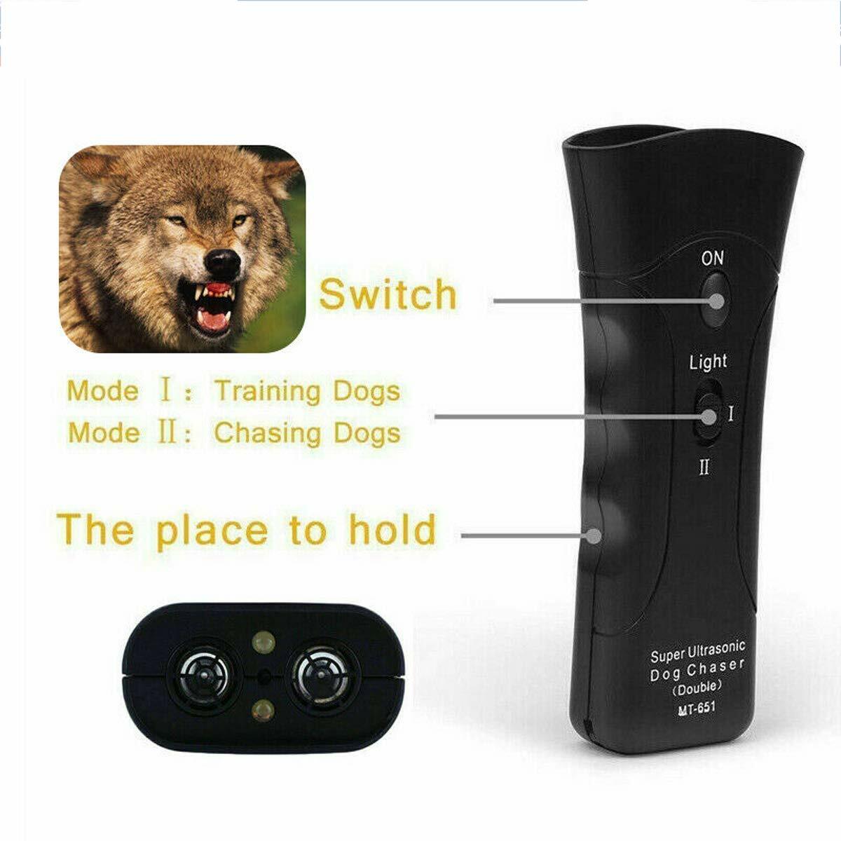 Ultrasonic Anti Dog Barking Device Pet Trainer LED Light Gentle Chaser Style USA
