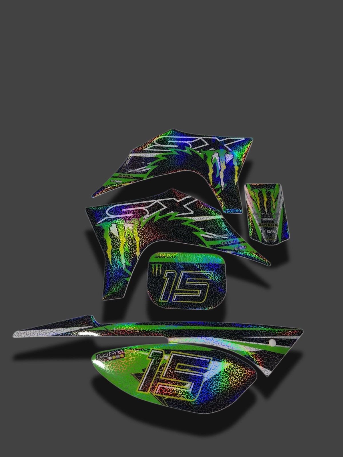 Razor SX500 graphics kit decals THICK AND HIGH GLOSS HOLOGRAPHIC FINISH