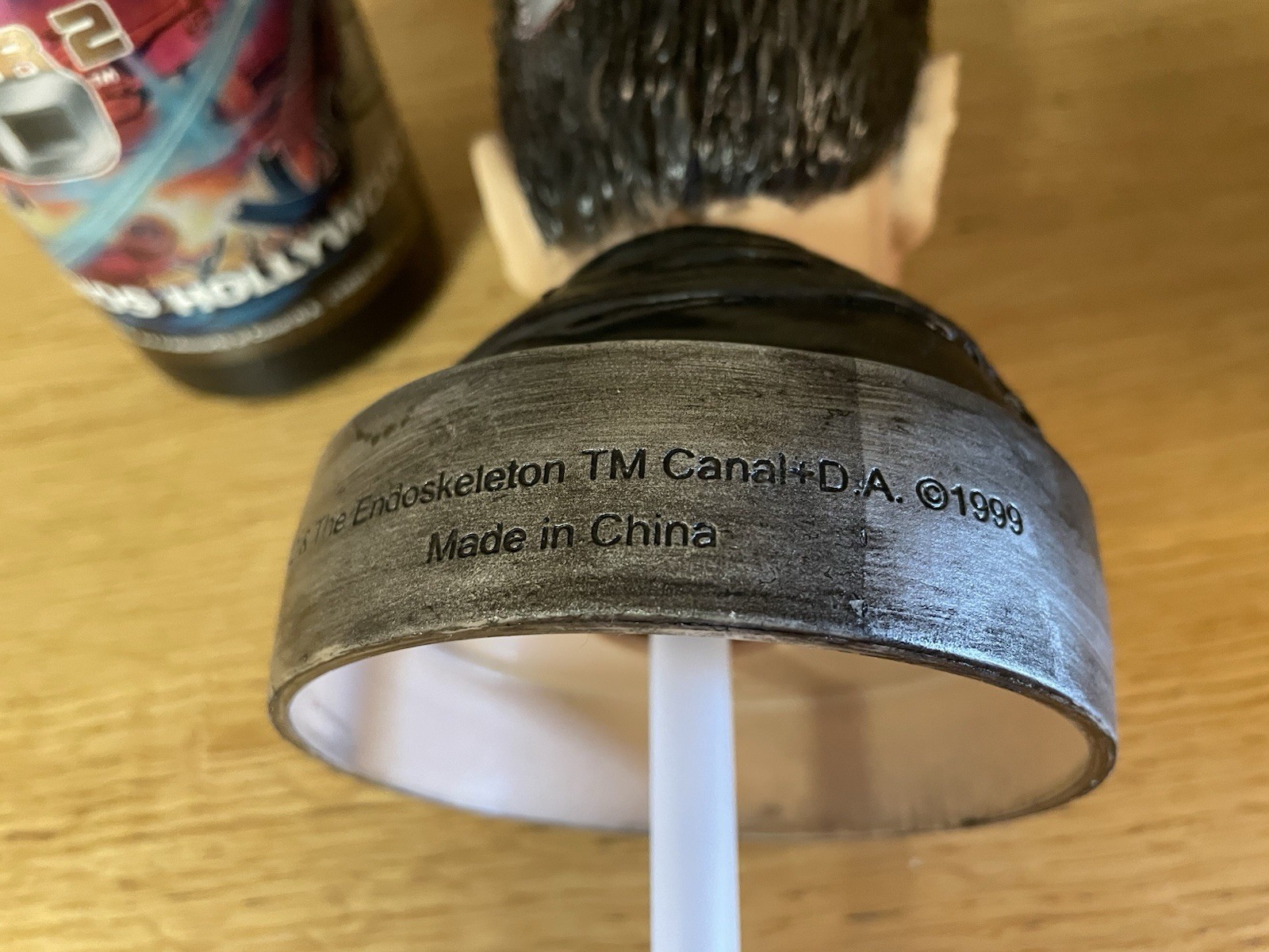 Vtg Terminator 2 T2-3D T800 Head Straw Cup Universal Studios Hollywood 1999