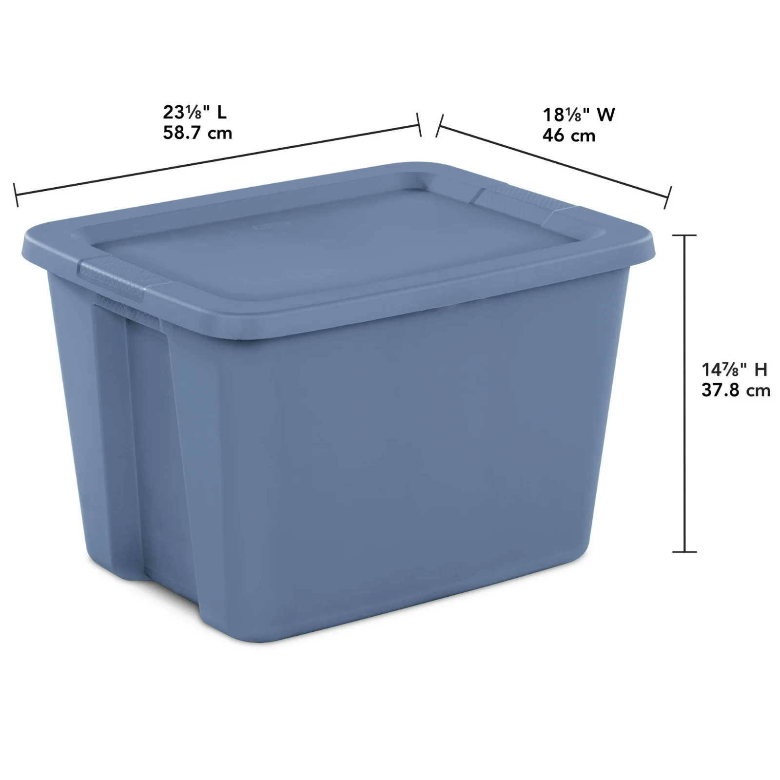 Sterilite 18 Gallon Plastic Storage Tote Bin with Snap-on Lid