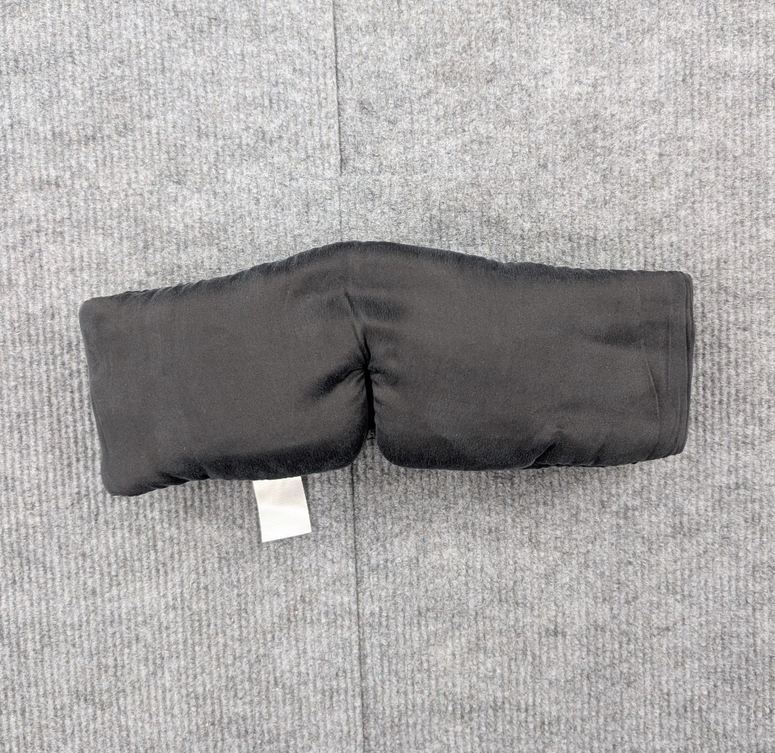 Lunya Silk Sleep Mask One Size Black Natural Fiber Minimal Quiet Luxury Padded