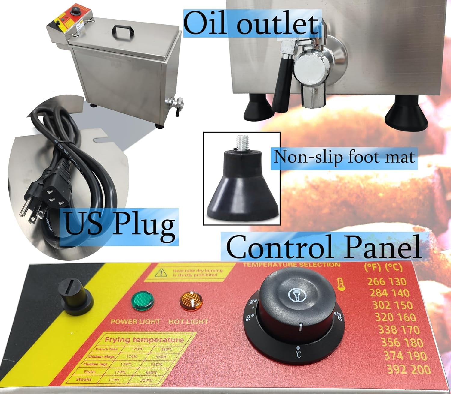 110V Cheese Hot Dog Fryer Commercial Electric Deep Corn Dog Fryer Machine 12clip