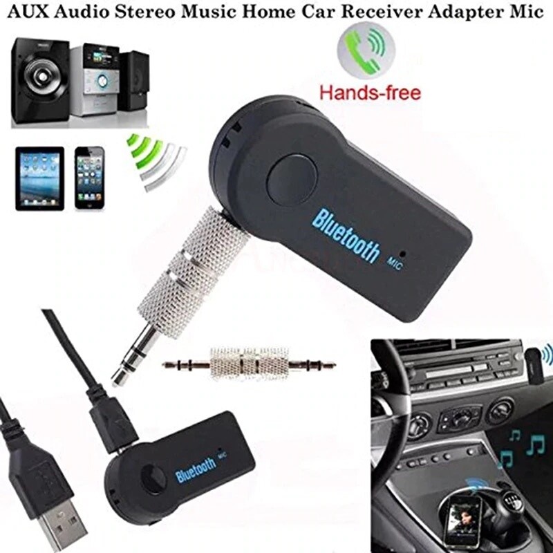Wireless Bluetooth 3.5mm AUX Audio Stereo Music Home Car Receiver Adapter USA