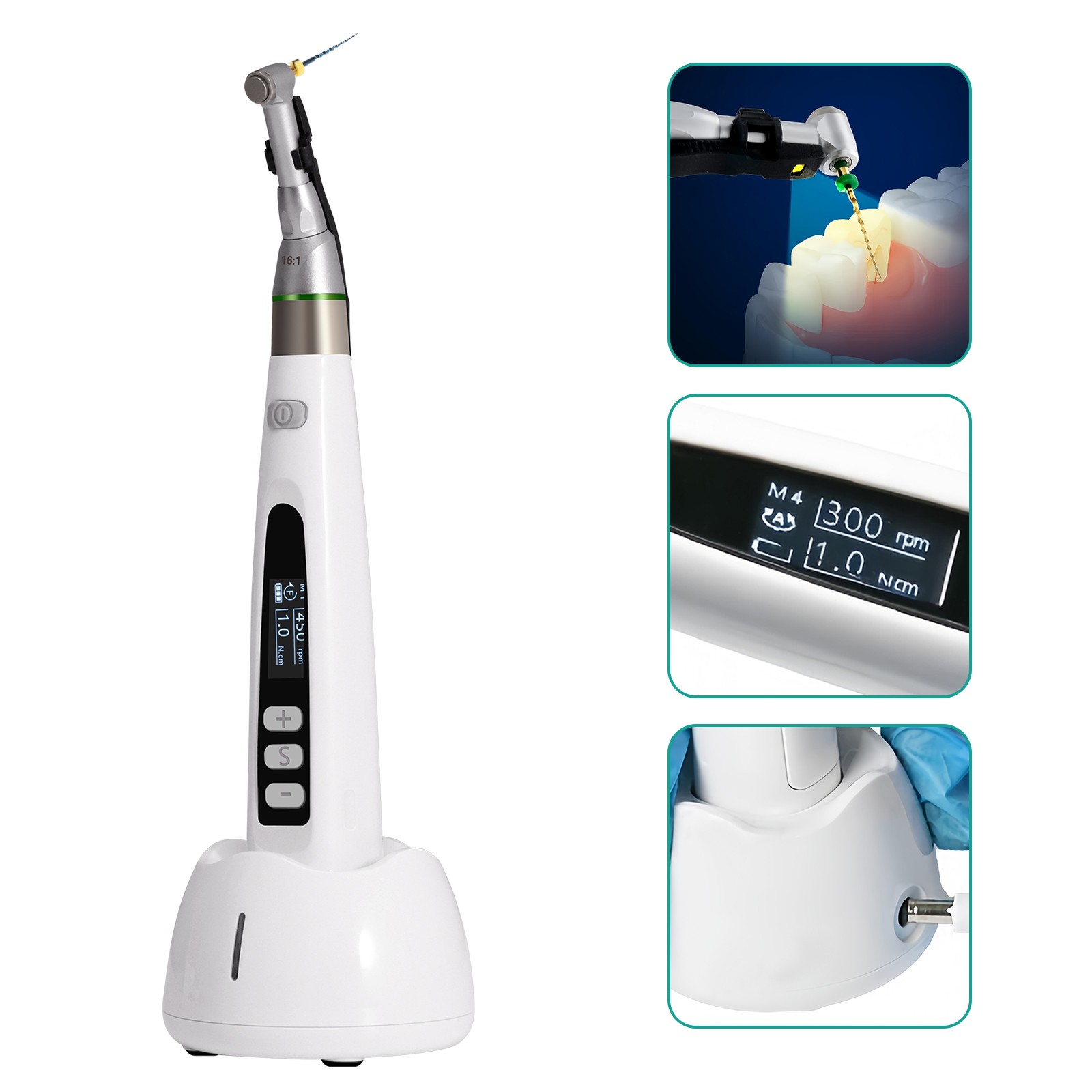 Dental Wireless 16:1 Mini Endo Motor LED Handpiece / Root Canal Apex Locator New