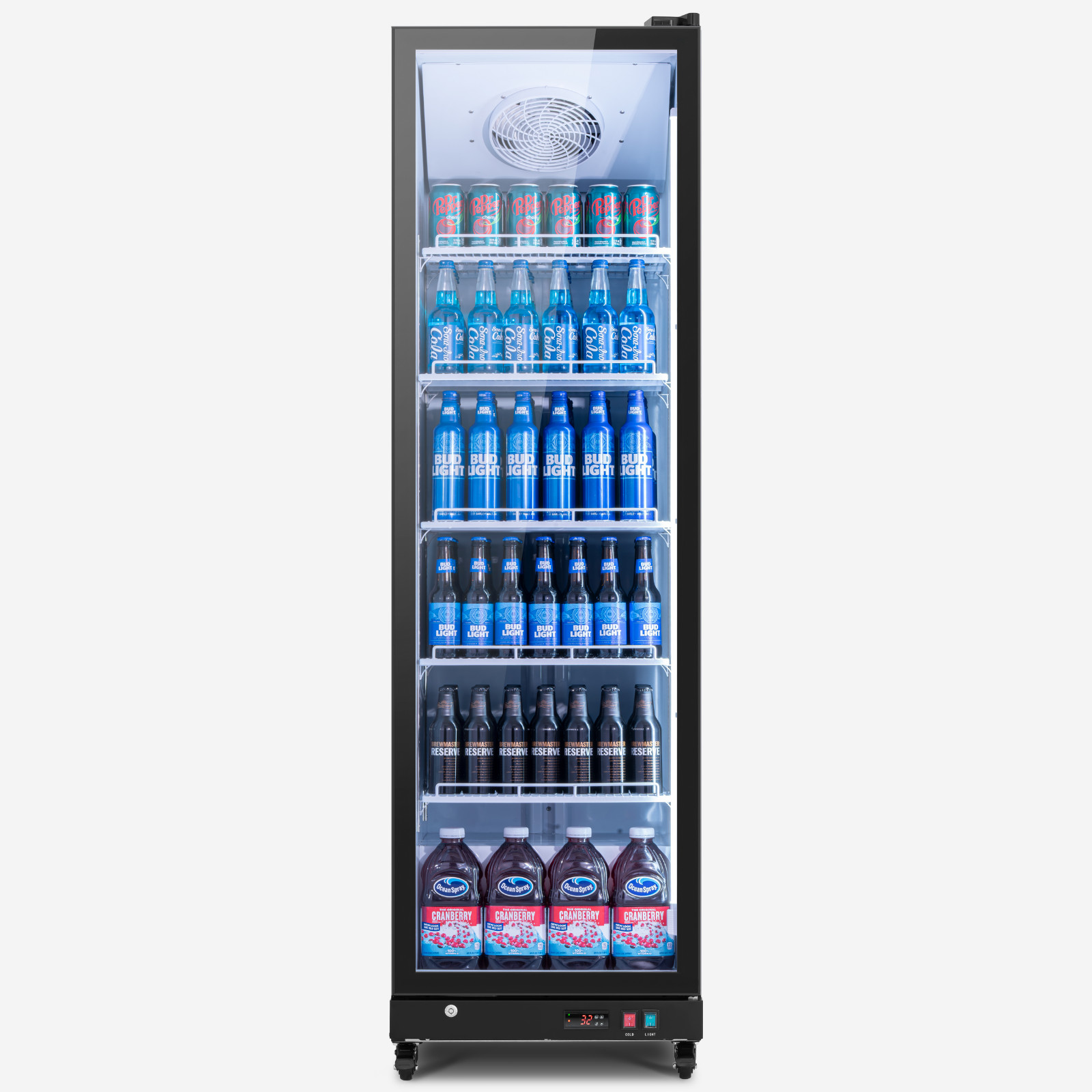 Yeego Commercial Display Beverage Refrigerator 12.36 Cu.ft LED Light For Stores