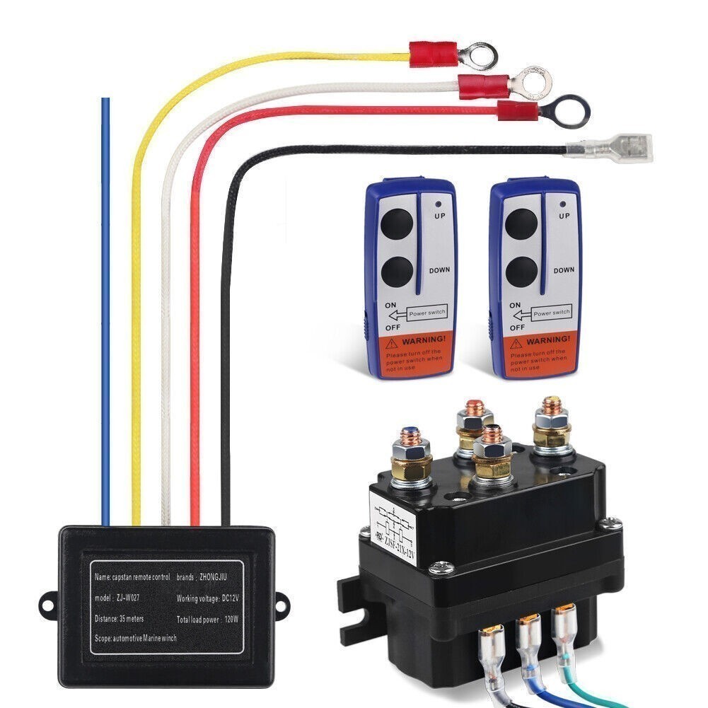 12V 500A Winch Control Solenoid Relay Contactor With Wireless Winch Remote Kit