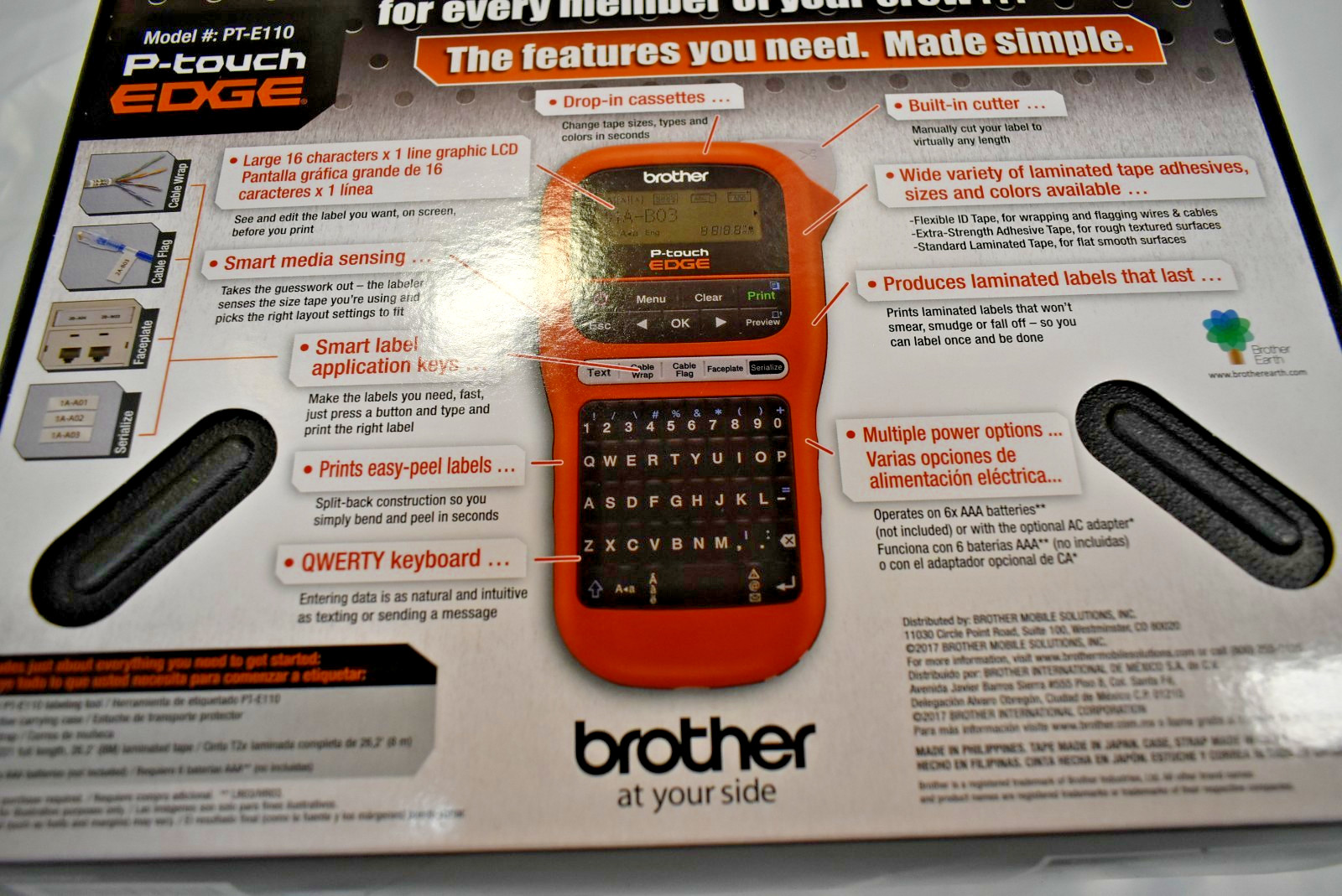 Brother P-touch Edge PT-E110 Industrial Labeling Tool Brand New!