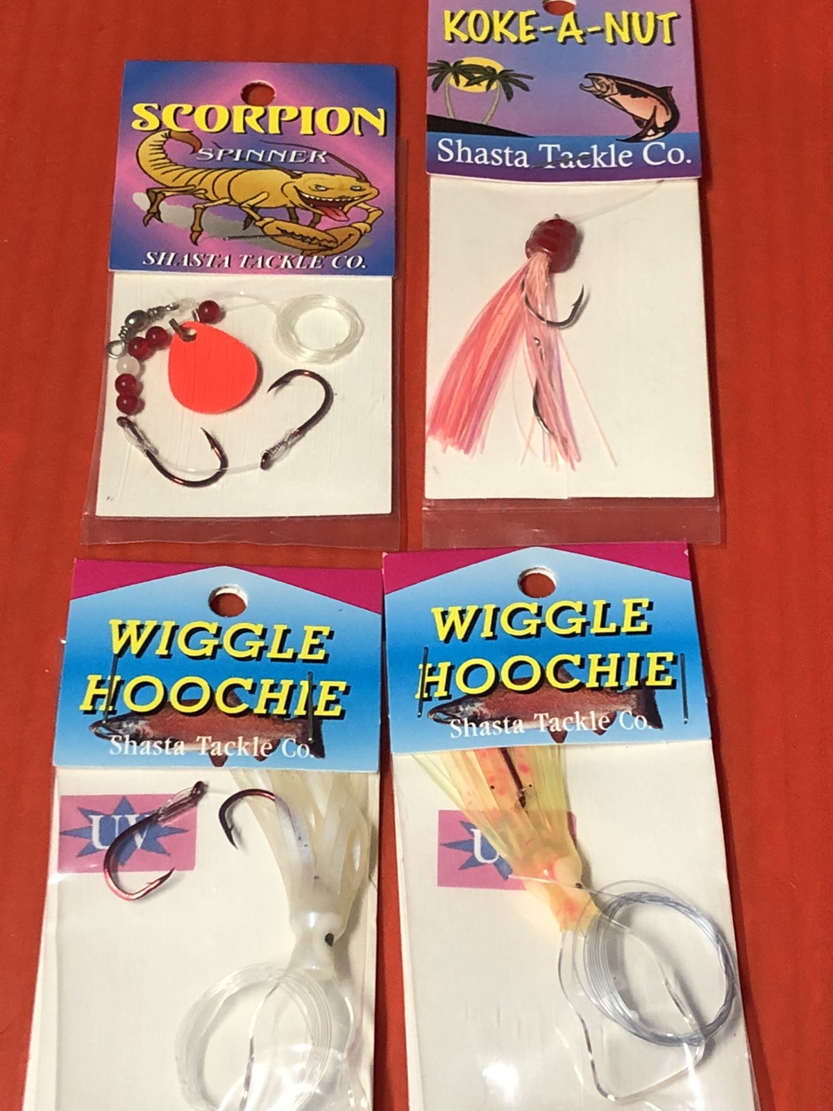 Fishing Tackle Lot. Hoochies, Mack’s Wedding Ring Spinners, Kokaneekid Release