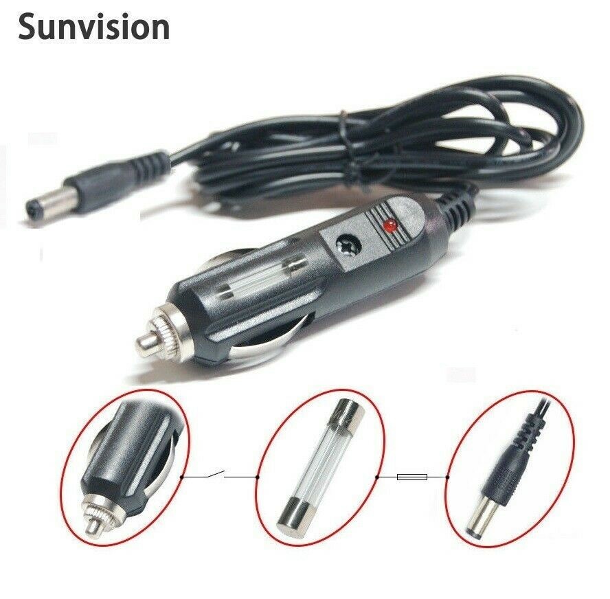 12V 24V Car Cigarette Lighter Power Charger to DC Power Plug 5.5x2.1mm Converter