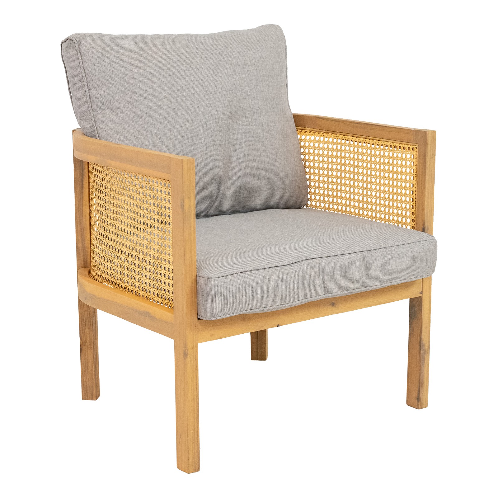 Sanibel 4-Piece Acacia Outdoor Conversation Set - Gray by Sunnydaze