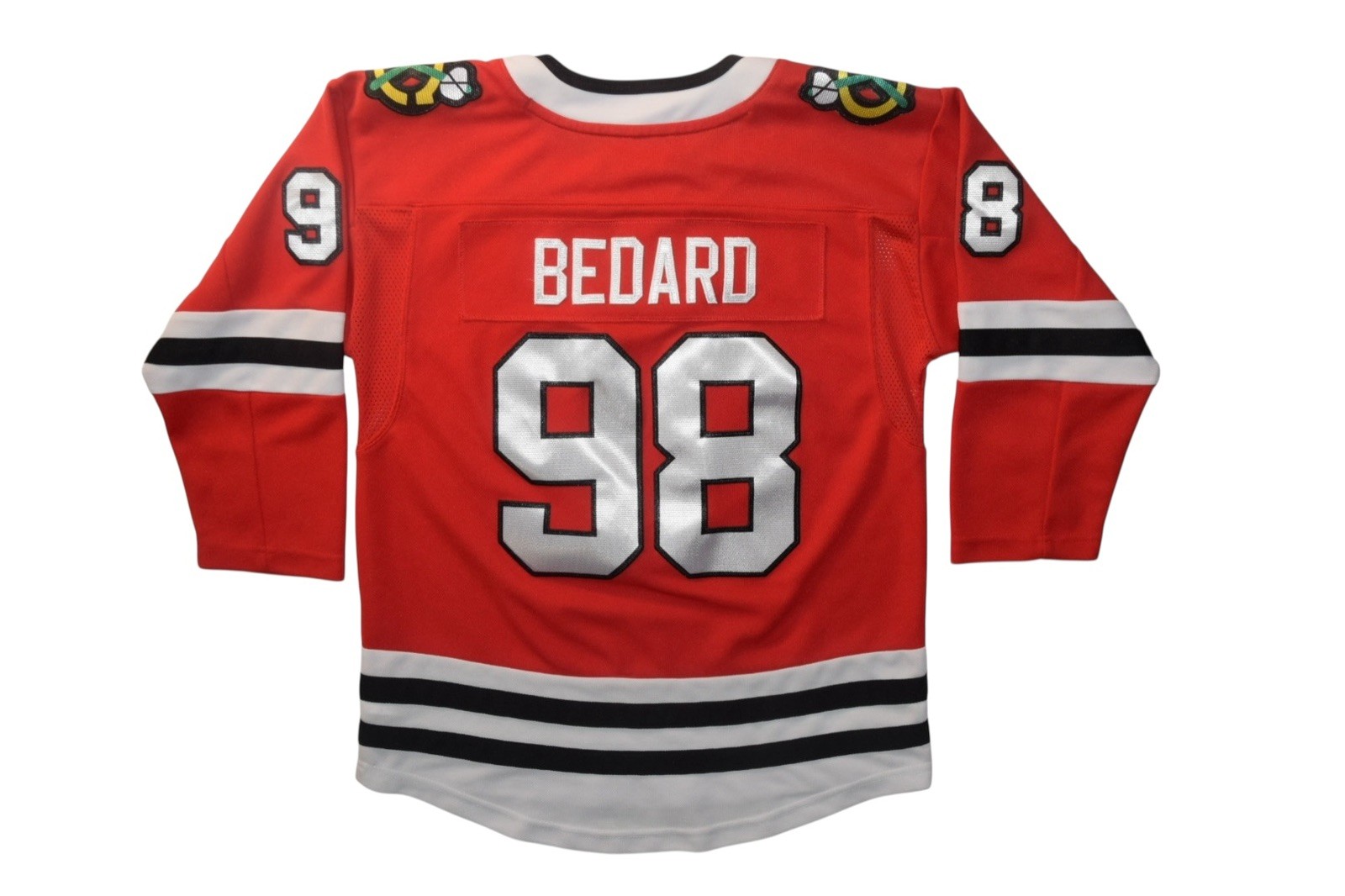 NHL Chicago Blackhawks Connor Bedard 98 Youth L/XL Red Hockey Jersey