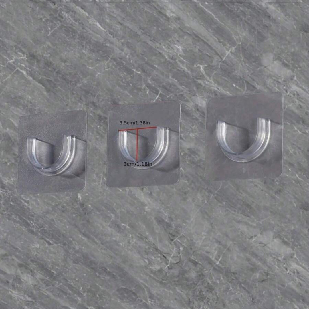 Adhesive Shower Curtain Rod Holder 4pcs Wall Mount Transparent Tension Bracket