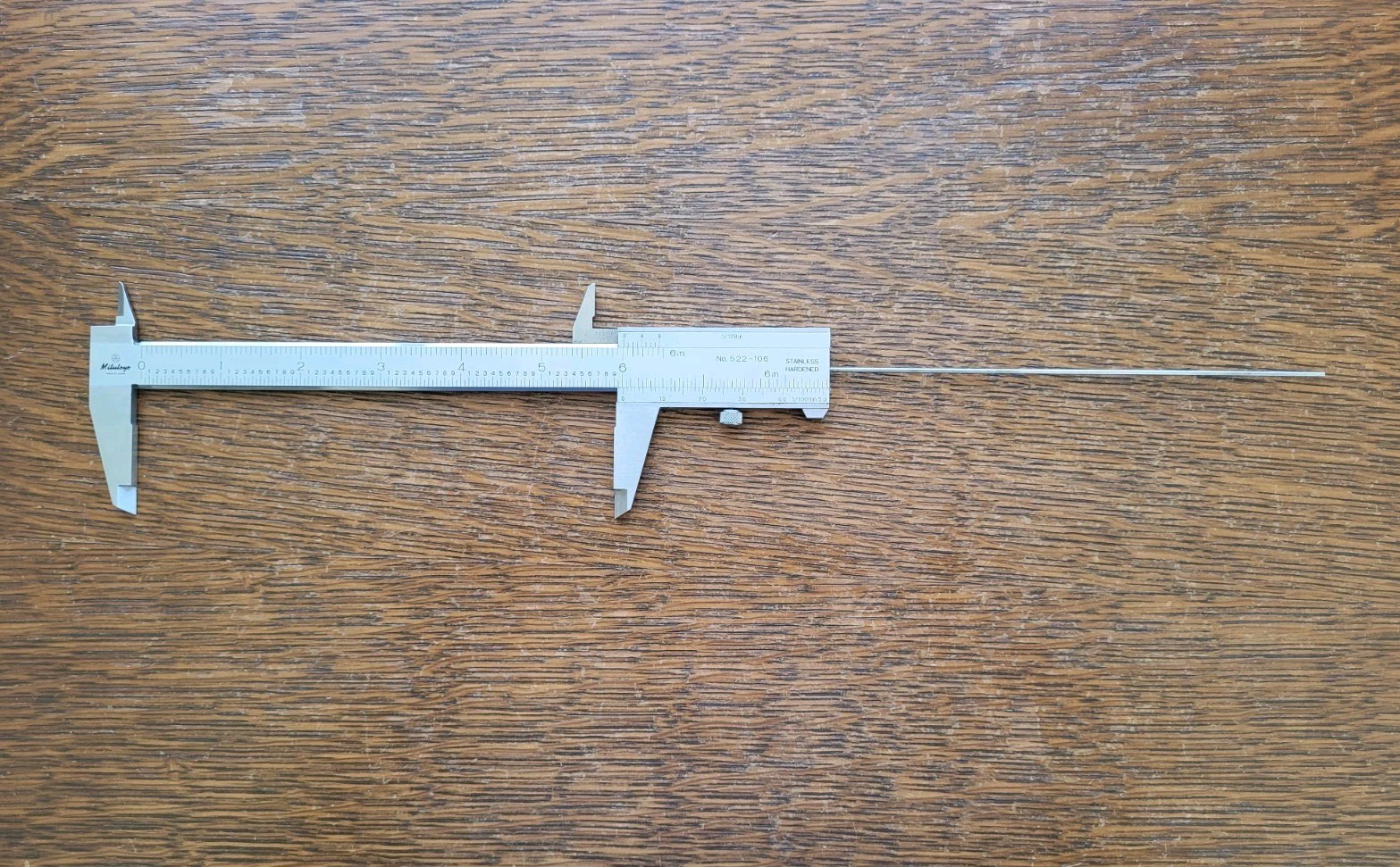 Mitutoyo 522-106 Vernier Caliper 6" Hardened Stainless w/Case Made in Japan