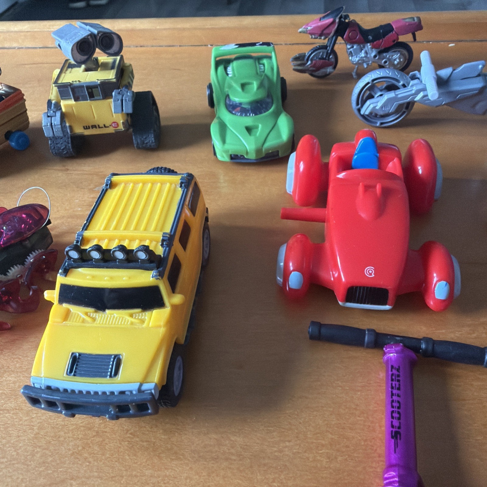 Used miniature toy vehicles and action figures mixed lot