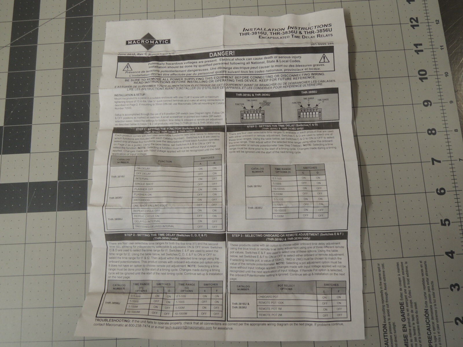 MACROMATIC Multi-Function Encapsulated Timing Relay: Surface Mounted, 12 to 125V