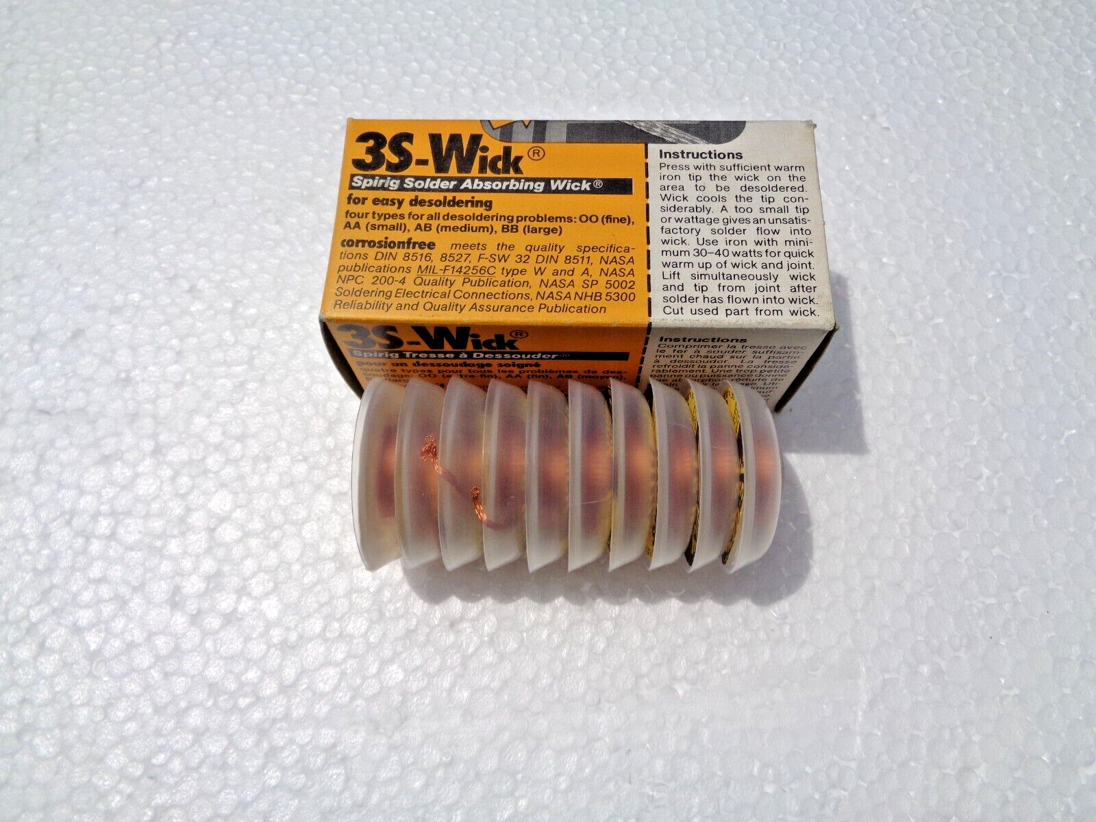 10 Solder Wick 1.1mm Braided. 5.5FT No Clean Wick 3S-WICK SPIRIG NEW MADE IN USA