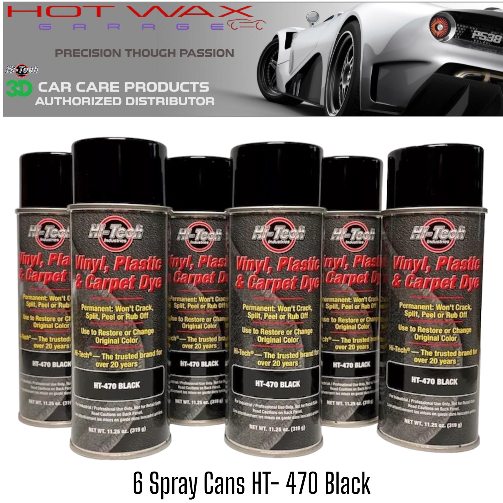 Hi-Tech Vinyl, Plastic & Carpet Dye – Black HT-470 (6 Pack) ***Free Shipping***