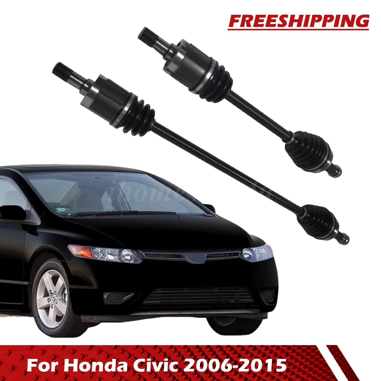Pair Front CV Axle Shaft Set For 2006 2007 2008 2009 2010-2015 Honda Civic FWD