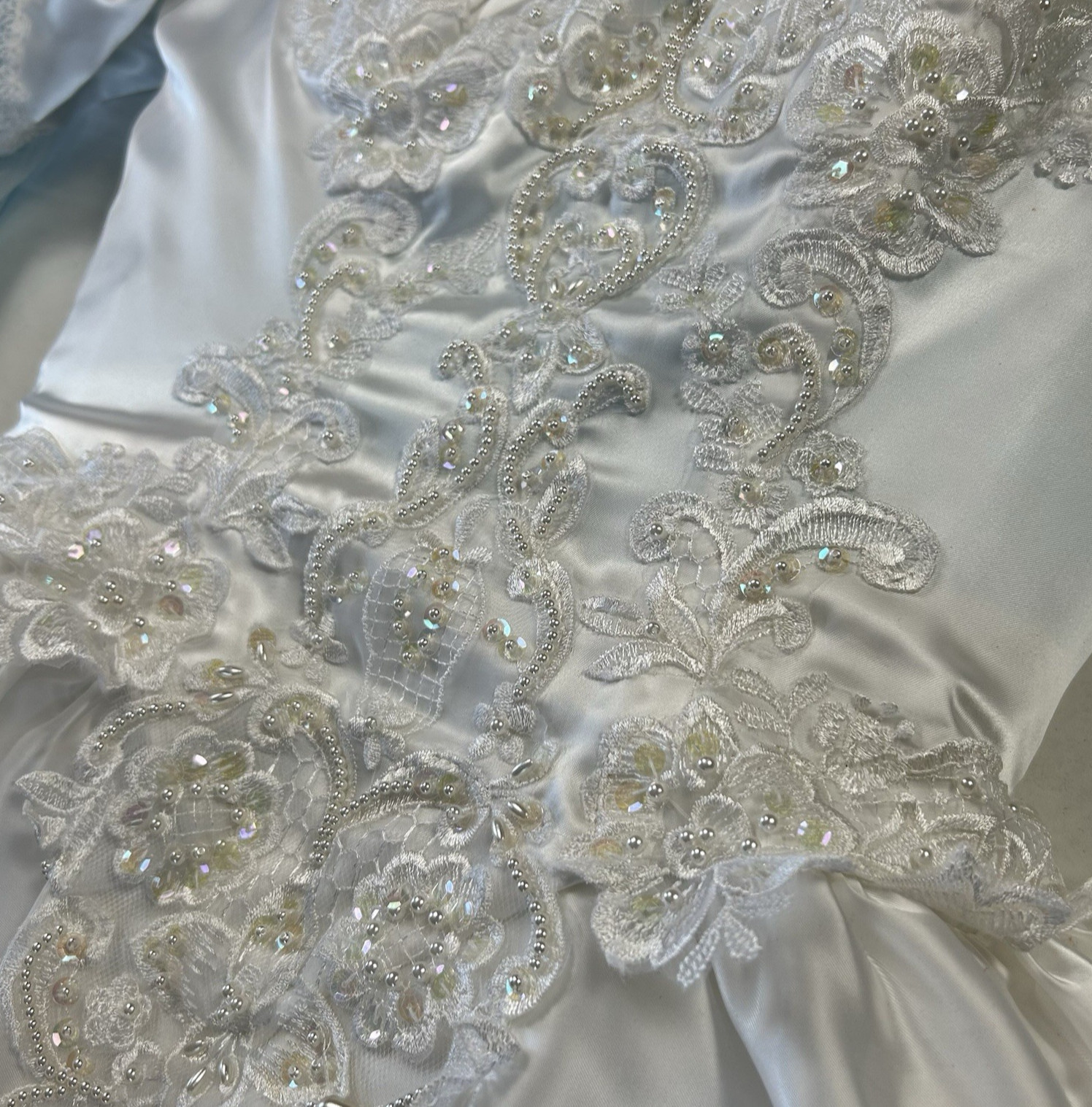 Lifetime of Loveliness Vintage 80s White Lace Long Sleeve Wedding Dress sz 10