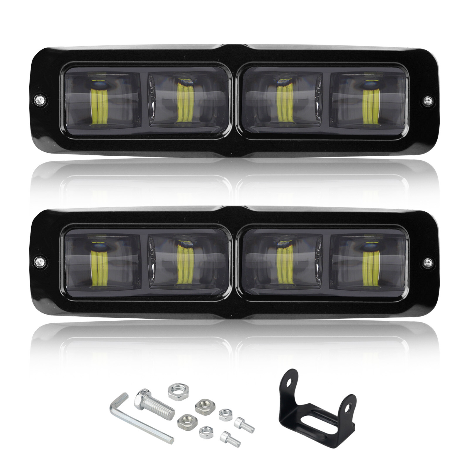 2PCS 6000LM Spot Slim Light LED Driving Fog For Truck Pickup Car SUV UTV ATV