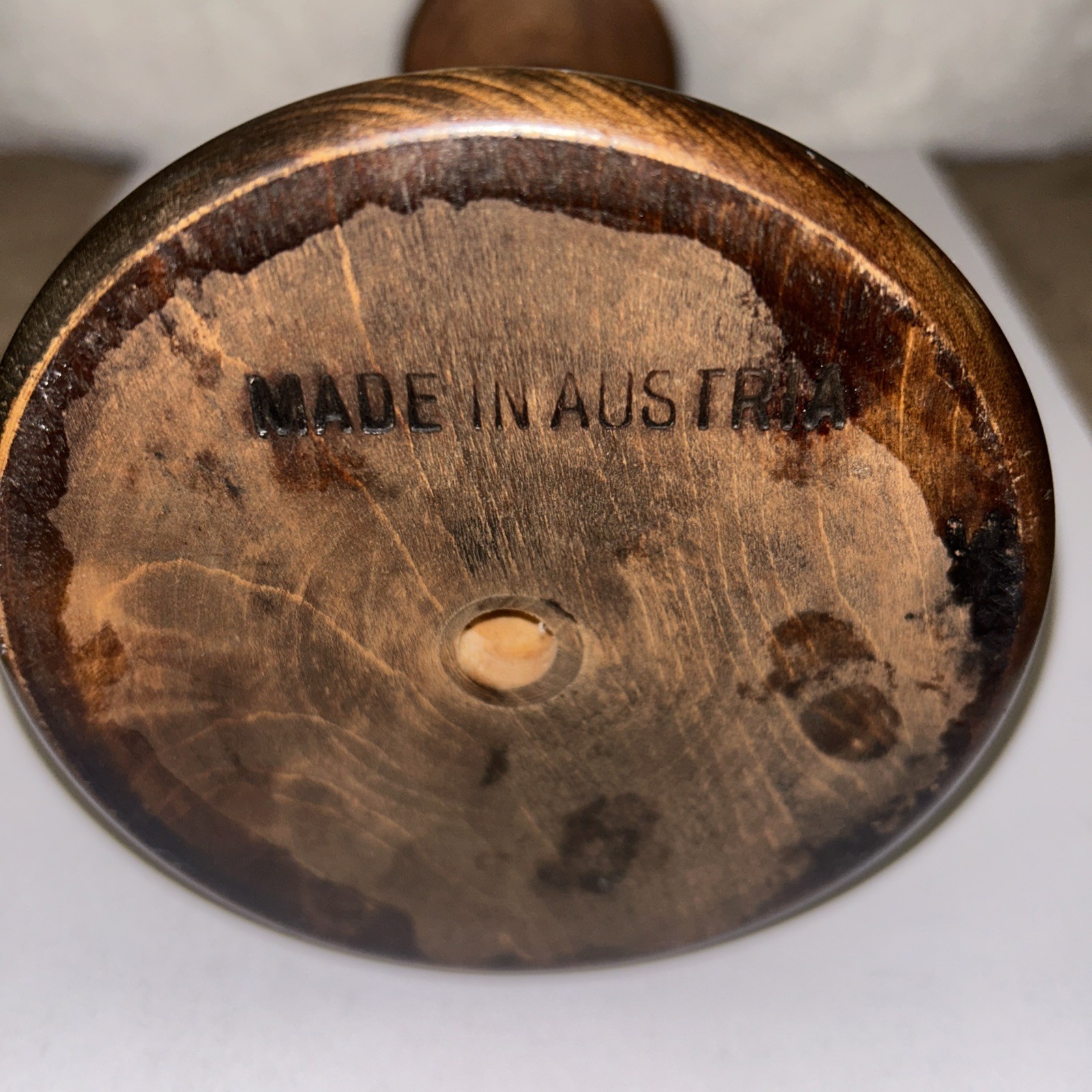 Vintage 9.5” Hat Wig Wood Stand Hand Carved Painted Austria