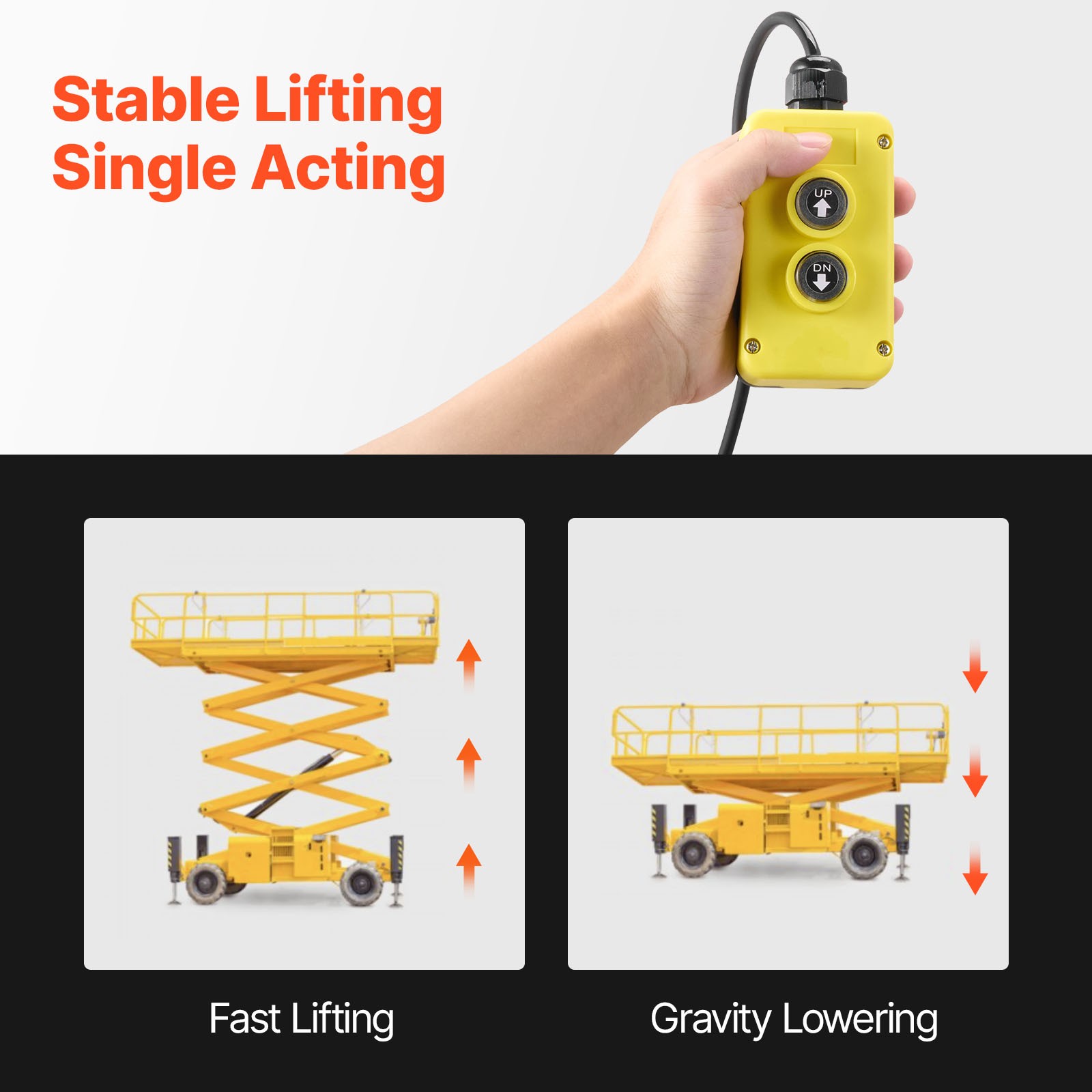 Uimoso 4 Quart Single Acting Hydraulic Pump Dump Trailer Power Unit 12V Plastic