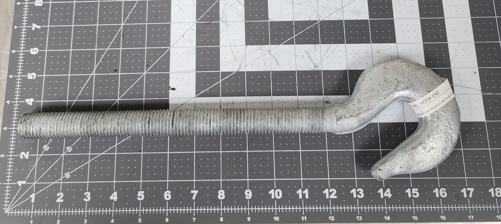 1” x 16” Galvanized Turnbuckle Hook 5000 lbs. 18” Take Up 2ULN6 1 HOOK [B8S2]