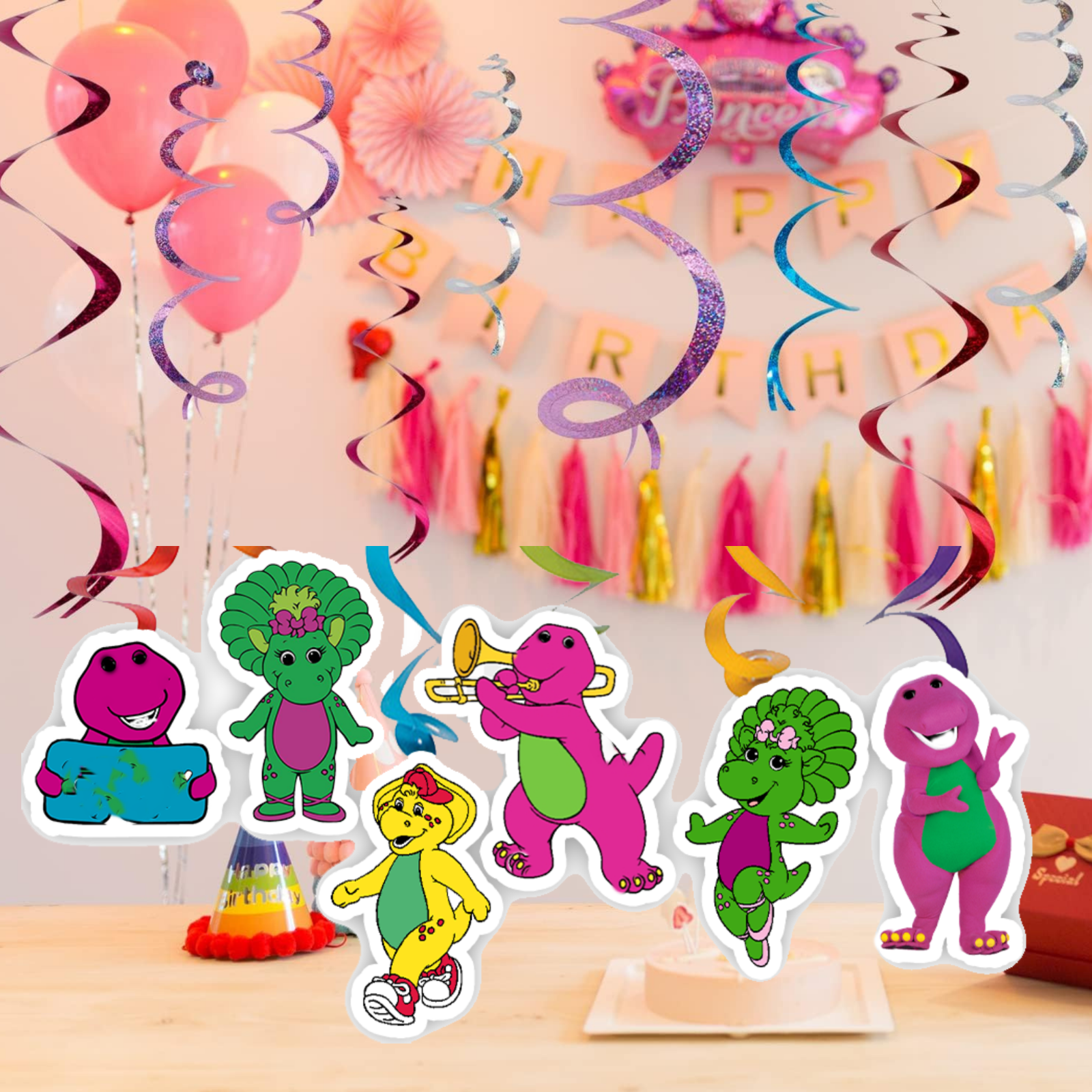 BARNEY cake birthday party decorations decor theme idea supplies BALLOON CUPCAKE