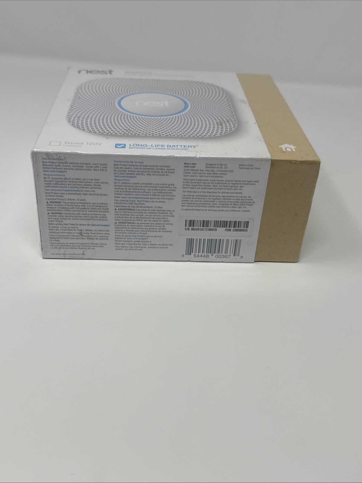 Google Nest Protect Smoke and Carbon Monoxide Alarm 2nd Gen - S3000BWES (2016)