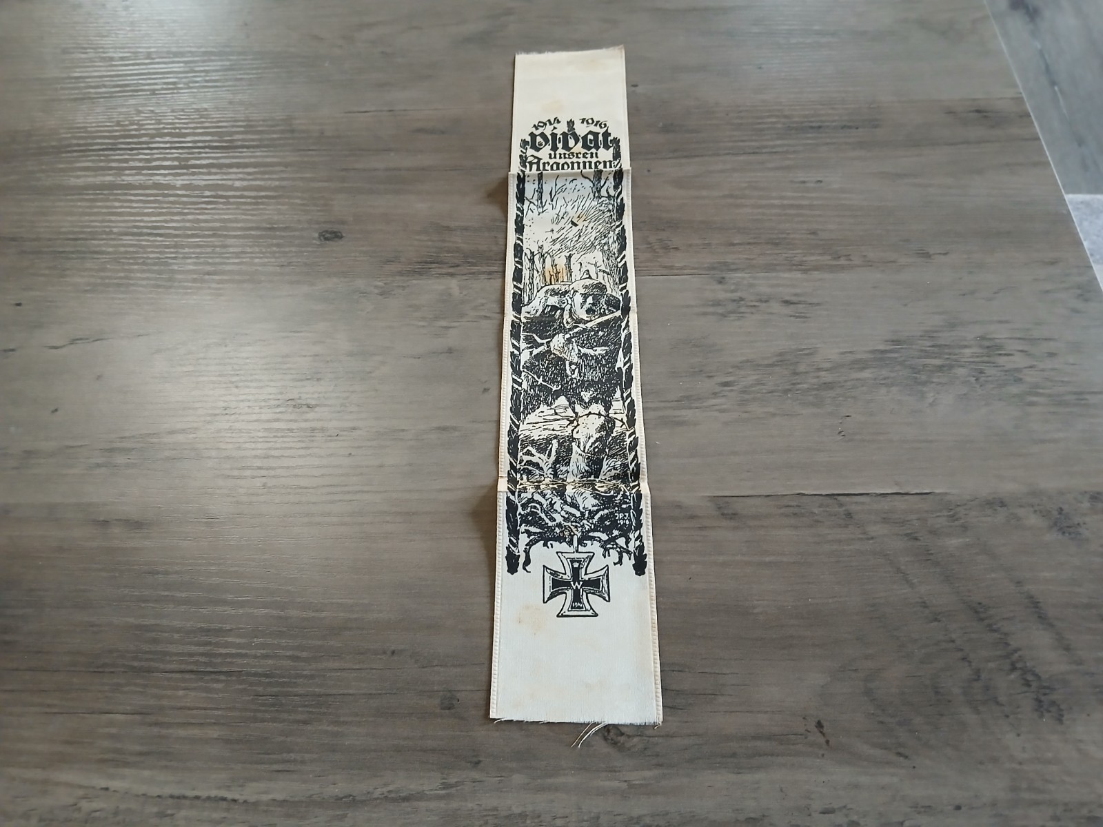 1914-1916 WWI World War 1 German Vivat Silk Fund Raising Ribbon Military Soldier