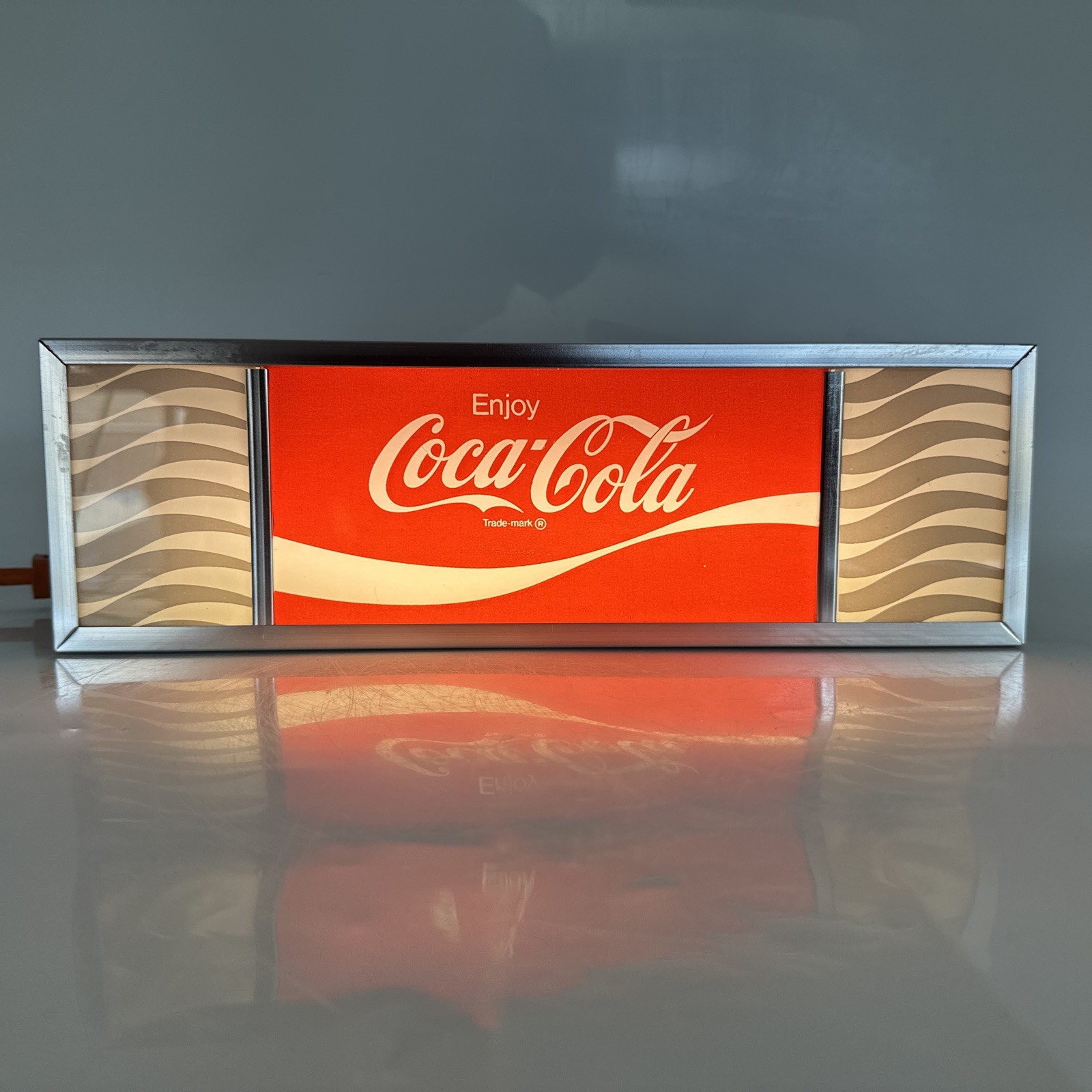 Vintage Original Coca Cola Light Up Countertop Glass Sign Display*New Bulb* Read